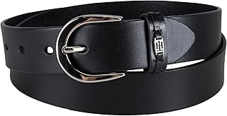 Women's TH Ornament Logo Casual Leather Belt for Jeans, Trousers and Dresses