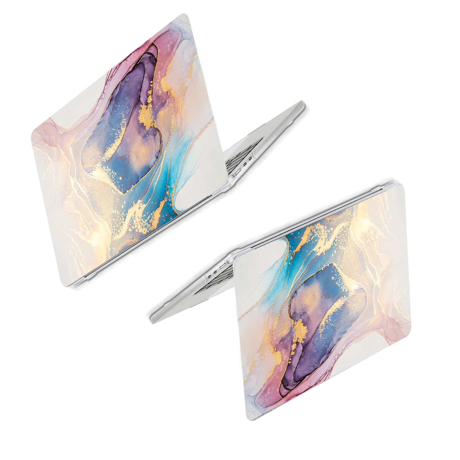 Coque Compatible avec MacBook Air M2 M3 M4 13 Pouces 2022 2024 2025 Modèle A2681 A3113 A3240, Plastique Coque Rigide MacBook Air 13 Pouces & Couverture de Clavier & Protection d'écran, Marbre B