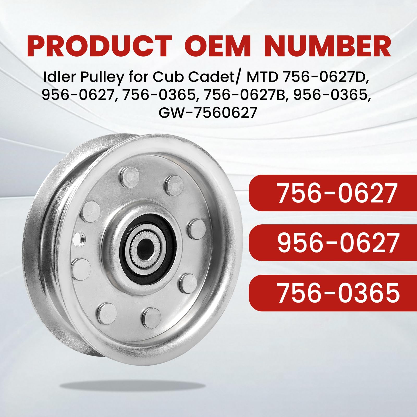 Poulie De Rechange Pour Tondeuse à Gazon 756-0981A 756-04224 956-0981A - Poulie De Renvoi Compatible Avec Les Modèles De Tracteur De Pelouse D' Extérieur - Construction En Métal De 8,9 Cm De Diamètre