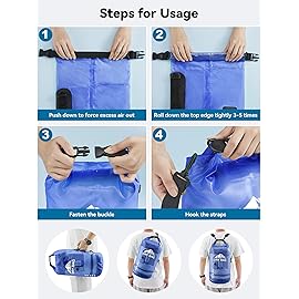 HEETA Dry Bag Waterproof for Women Men, Roll Top Lightweight Dry Storage Bag Backpack with Phone Case for Travel Swimming Boating Kayaking Paddle Board Camping Beach Accessories (Bluish Violet, 40L)