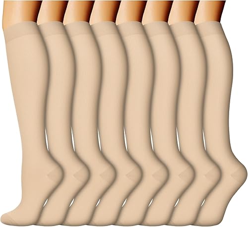 Miniatura 10 de ACTINPUT Compression Socks for Women & Men Circulation 8 Pairs 15-20mmHg-Best support for Nurse,Medical,Running,Athletic