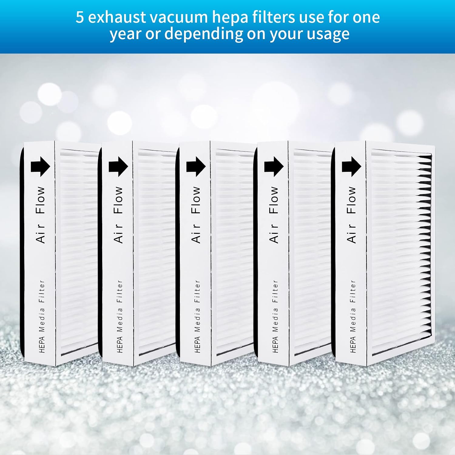 KEEPOW 5 Pack Vacuum Hepa Filters for Kenmore EF-2, 86880, 20-86880, 610445 Sears Vacuum Cleaners, Panasonic (MC-V194H)