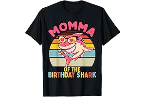 Momma of the Shark Birthday Matching Family T-Shirt