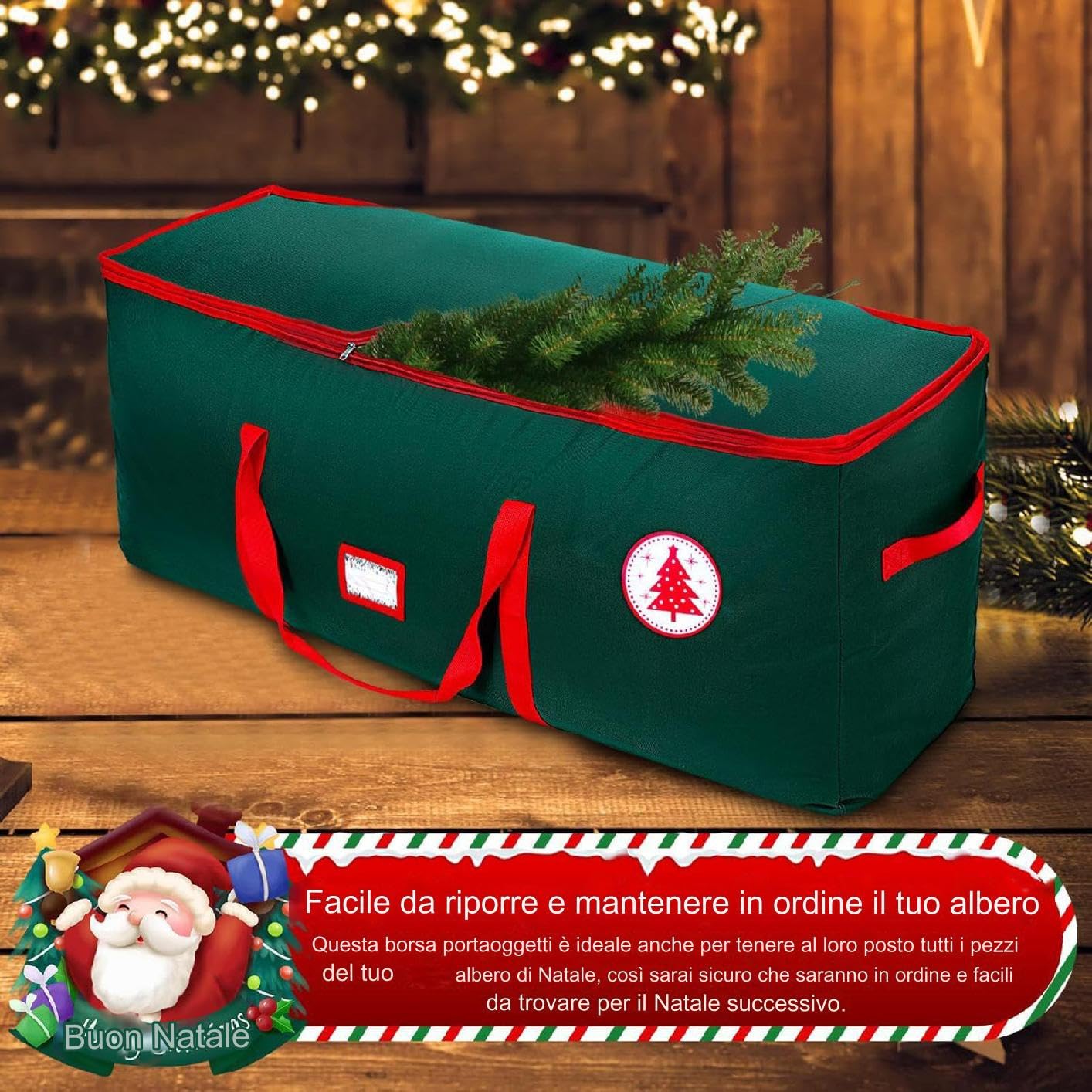 Christmas Tree Storage - Sacca Impermeabile 600D Oxford per Albero di Natale - Scatola Contenitore con Maniglie e Cerniera per Alberi Artificiali fino a 2.3 Metri per Casa Garage Dormitorio