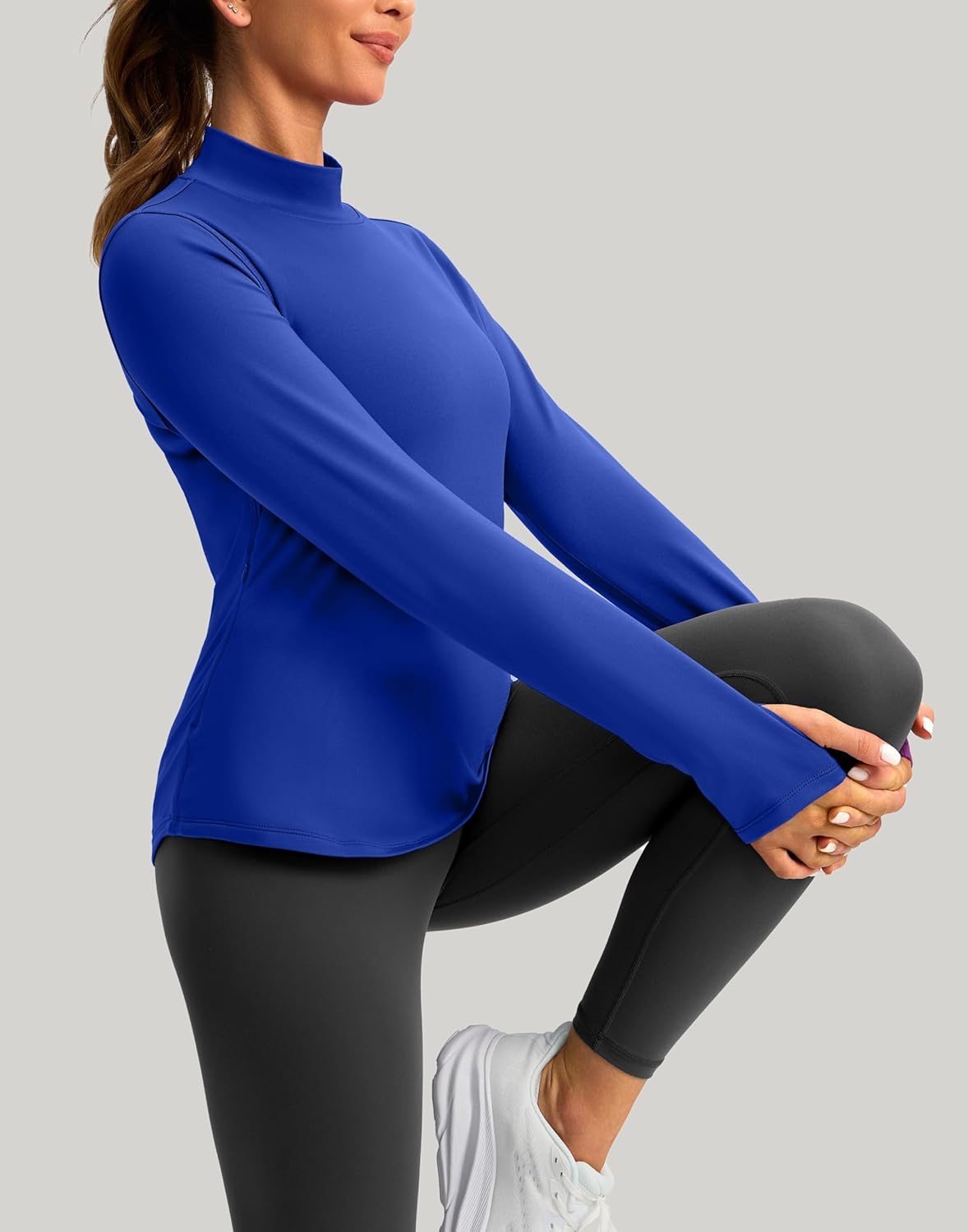 G Gradual Thermal Shirts for Women Long Sleeve Mock Neck Fleece Tops Running Workout Cold Weather Gear with Zip Pocket - Image 2