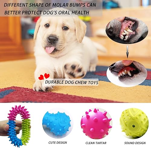 Miniatura 3 de Omivine Juguetes para cachorros para dentición, paquete de 4 juguetes masticables para cachorros, lindos juguetes para perros, juguetes para la