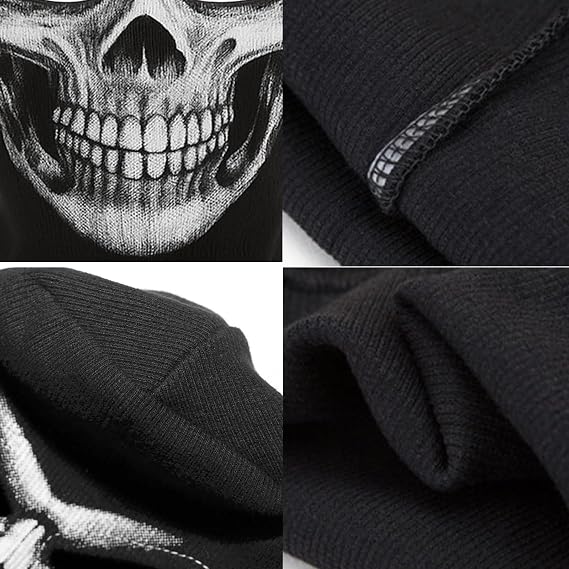 Skull Balaclava, Skeleton Ghost Death Masks, Halloween Costume Cosplay Warmer Full Face Mask for Cycling Motorcycle Ski Outdoor Sport