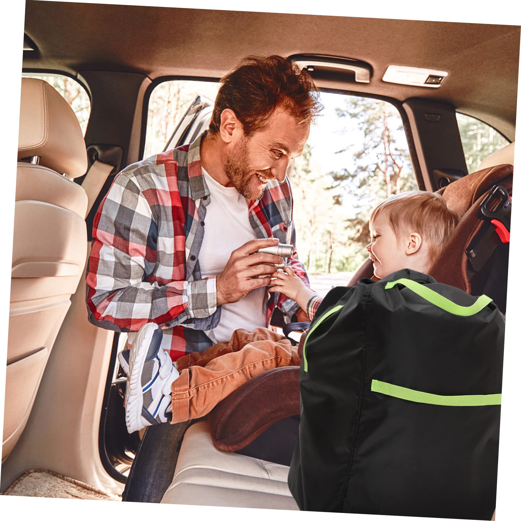 Borsa per Carrozzina Nero Oxford, Resistente All'acqua e Facile da Pulire, per Viaggio e Controllo Bagagli con Capacità Grande per Bambino e Bambina