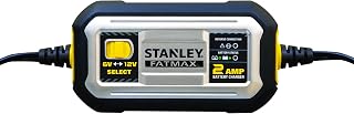 STANLEY FatMax BC2F Battery Charger and Maintainer: 2 Amp, Dual Voltage (6 and 12), Wet Gel AGM