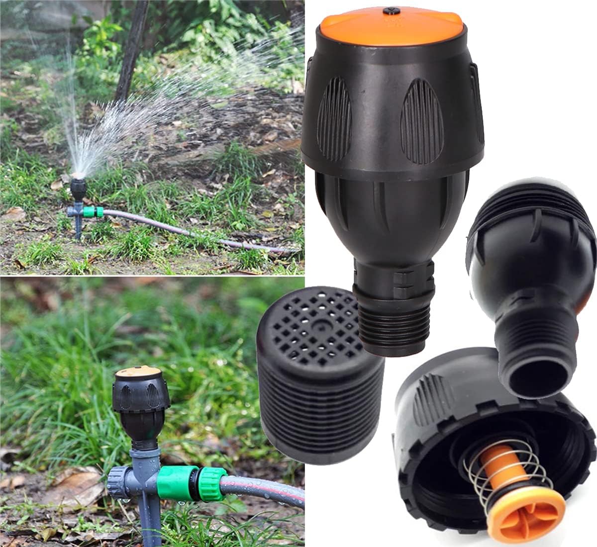 DIY Crfats 1x, Rotation Water Flow, 360° Rotation All Drip Irrigation Pressure Compensating Detachable Anti-Clogging Drippers Sa(1x, Rotation Water Flow)