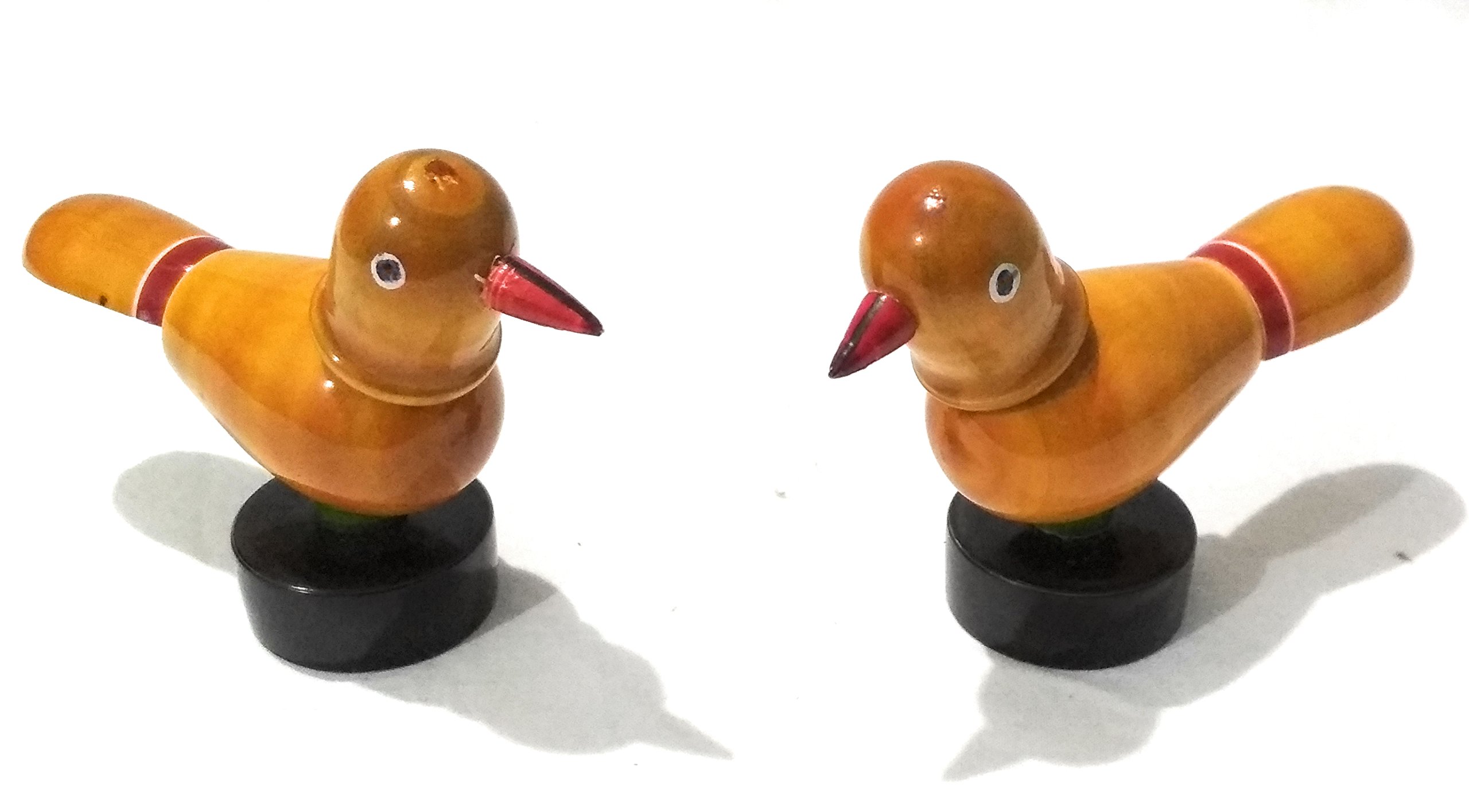 Crafts India Handcrafted channapatna Wooden Spring Birds Dolls/Toys - Assorted and Multicolored 1