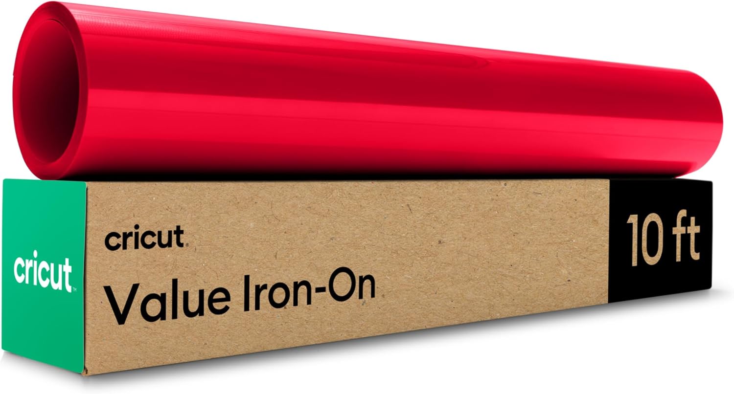 Cricut Value Iron-on, Red - 12 in x 10 ft (1) | HTV Heat Transfer Vinyl