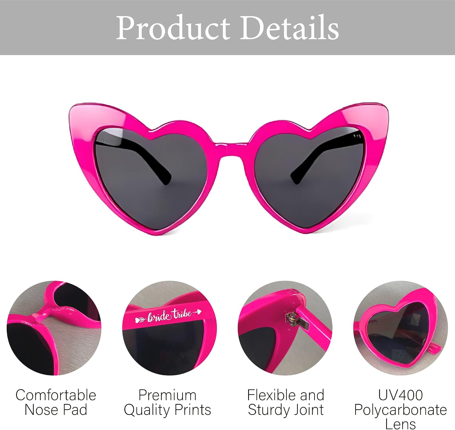 LADY&HOME 10 Pairs Heart Shaped Sunglasses Bachelorette Sunglasses Heart Sunglasses Bachelorette Party Favors Supplies
