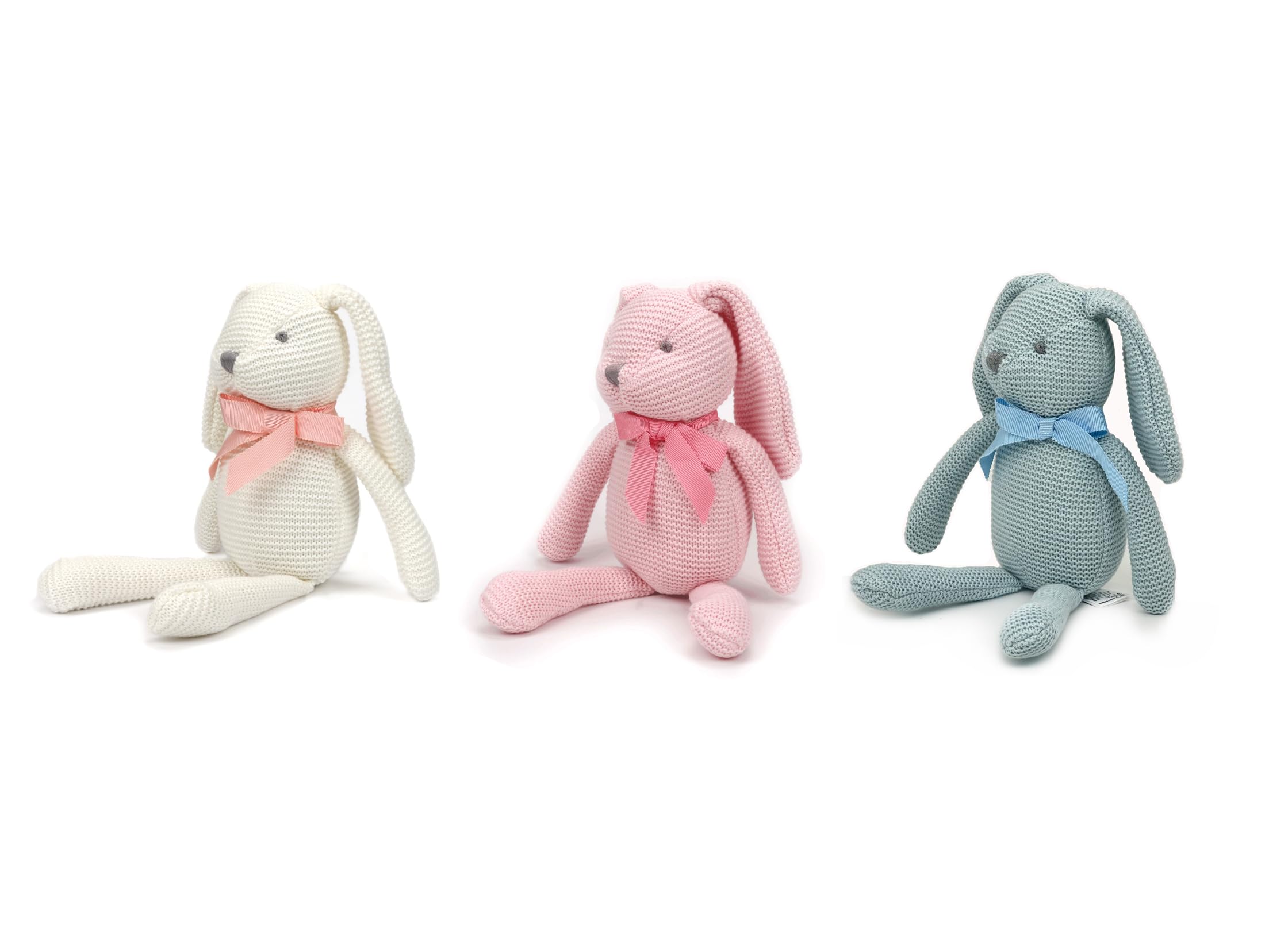FLUFFYFUN 3 pezzi/set Coniglio Peluche Neonato 100% Cotone biologico 18cm