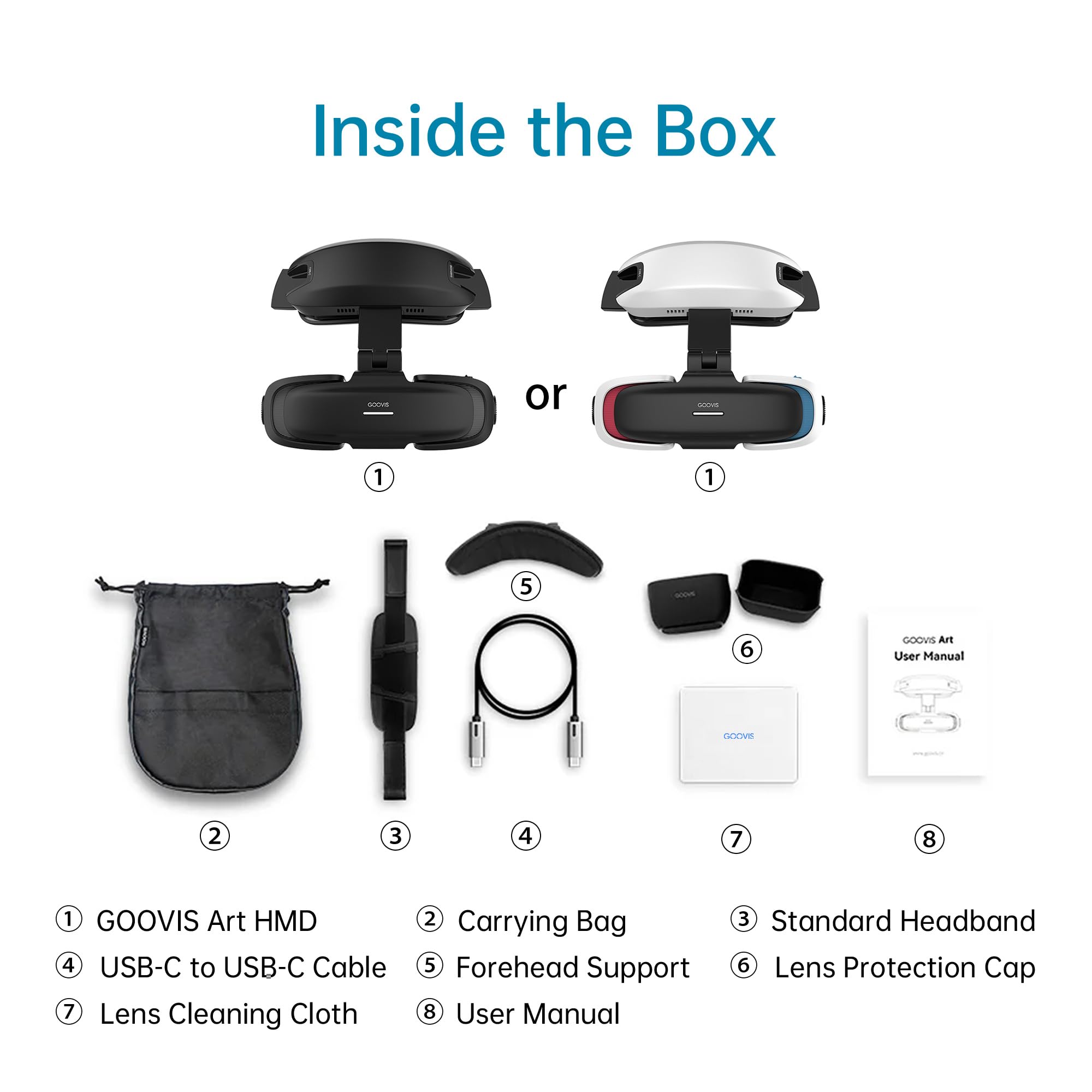 GOOVIS Art XR Head Mounted Display – 110'' FHD Micro-OLED Video Display, Lightweight & Compact, Open-View for Multitasking, Works with PC/iPhone16/Android/Gaming Consoles/Handhelds (Black)