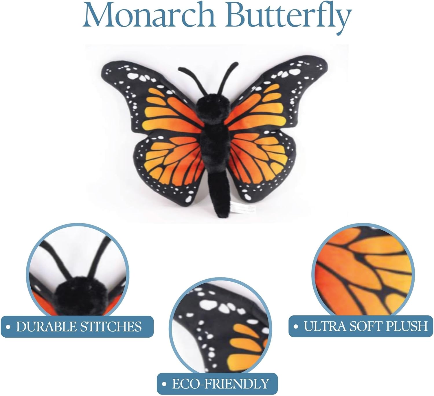 The Petting Zoo, Butterfly Stuffed Animal, Gifts for Girls, Wild Onez Orange Monarch Butterfly Plush Toy (20 inch), Large