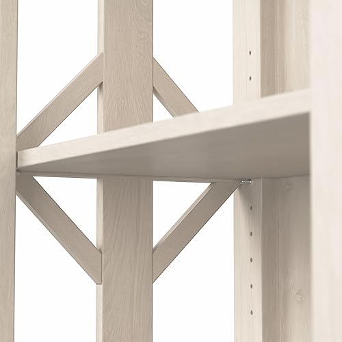 Miniatura 6 de Bush Furniture Homestead - Estantería rústica de 4 estantes en lino y roble blanco