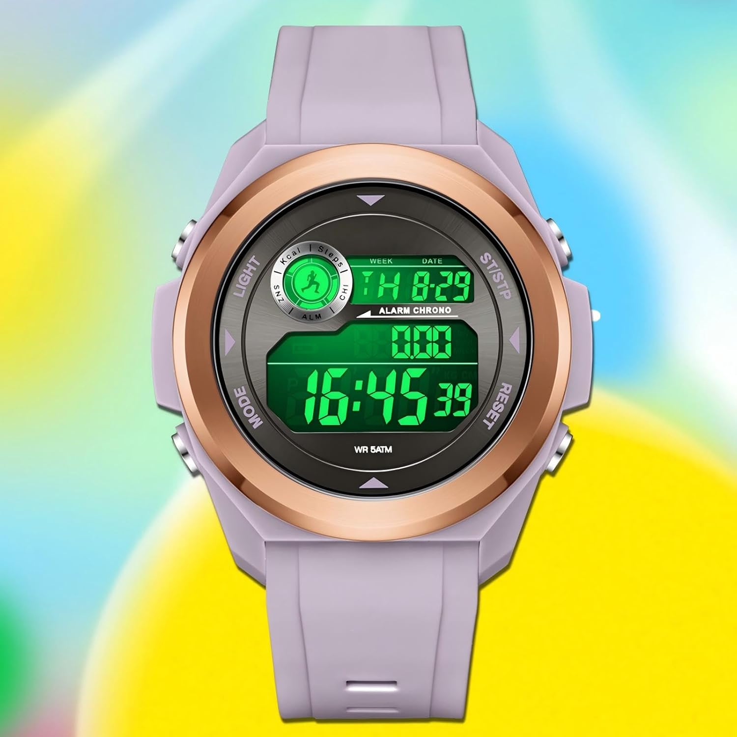 findtime Mens Sport Watches Waterproof Pedometer Purple Watch for Walking Step Counter Calorie Counter No Charging No App Connection for Men Women