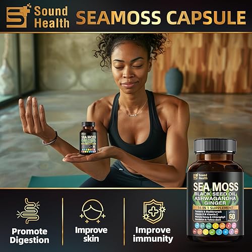 Miniatura 7 de SoundHealth Musgo marino irlandés orgánico salvaje y shilajit - 8000 mg de musgo marino, 10000 mg de shilajit, ashwagandha 2000 mg, ginseng,