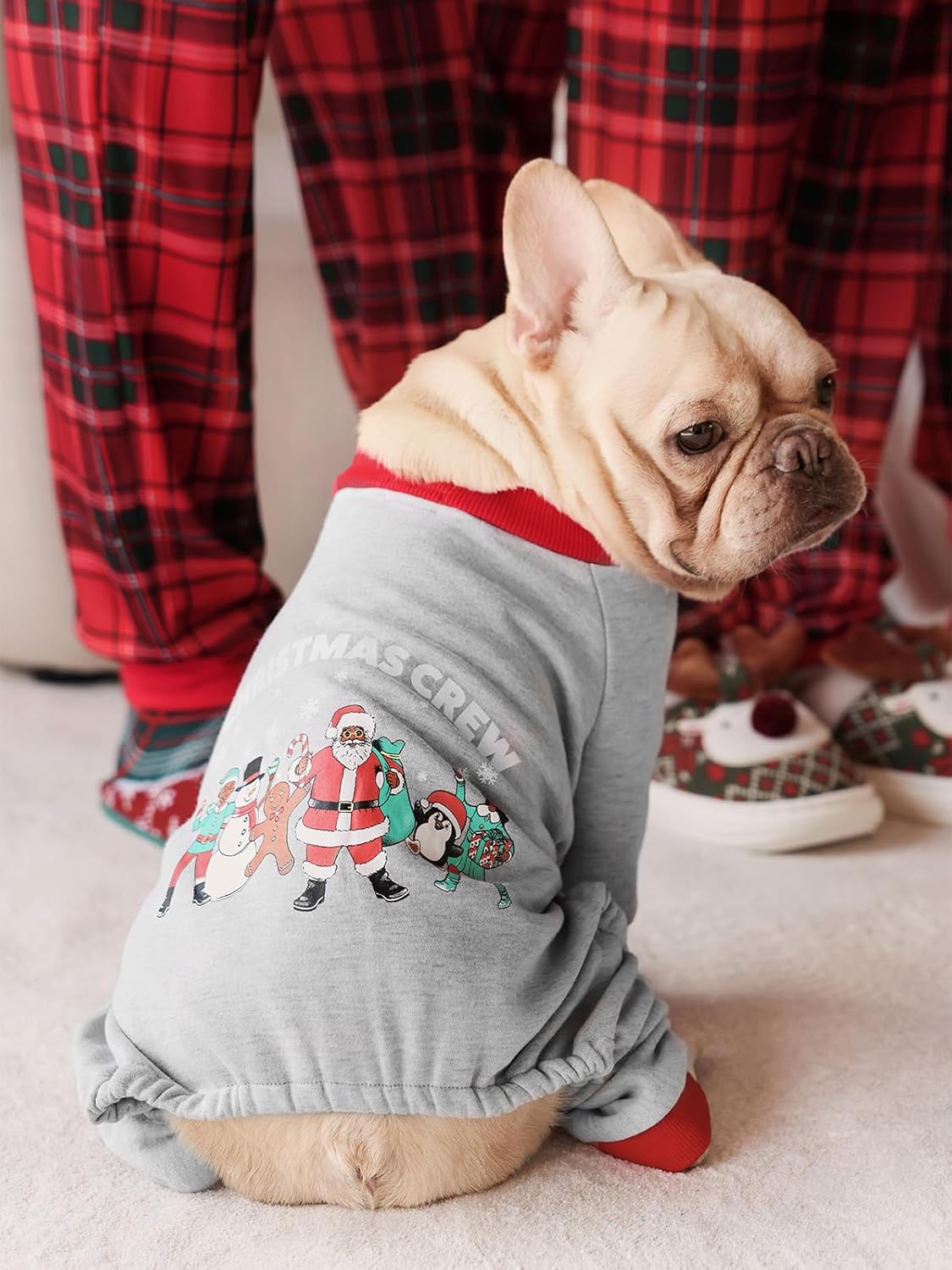 Haloumoning Family Christmas Pajamas Matching Sets Xmas PJs Sets Holiday Jammies Sleepwear Grey - Image 6