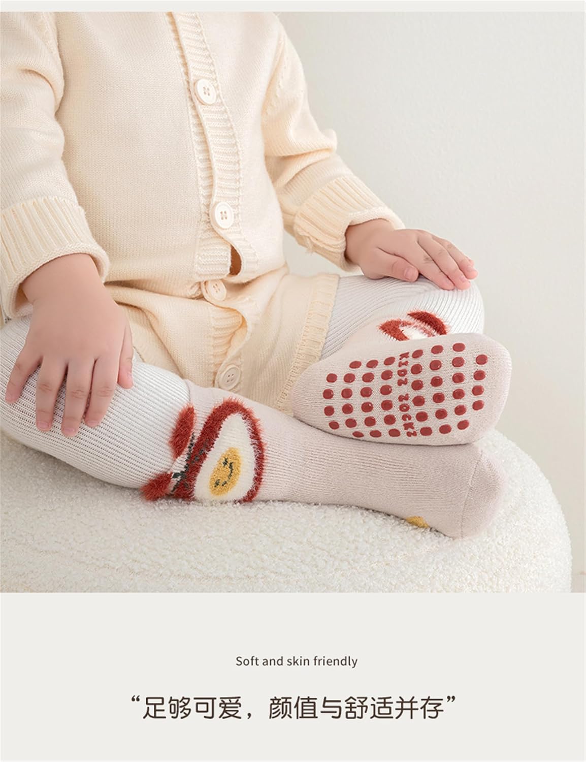 Baby Toddler Non-skid Warm Socks Anti Skid Slipper Crew Socks for Girls Boys Newborn Infant 6 Pairs