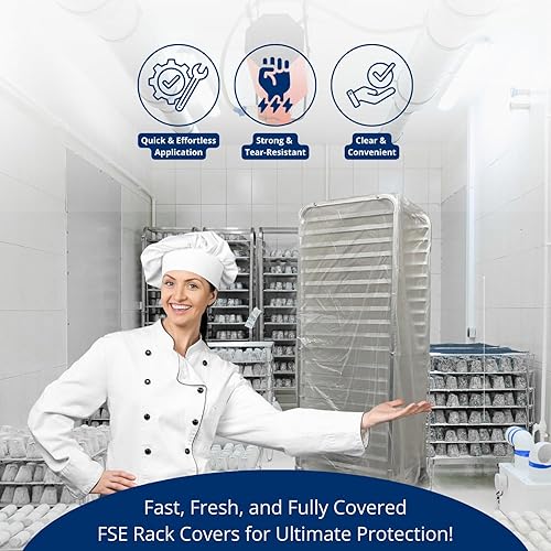 Miniatura 8 de FSE Cubiertas desechables de grado comercial para bandejas/panecillos, 20.25 pulgadas de ancho x 26 pulgadas de profundidad x 69 pulgadas de alto,