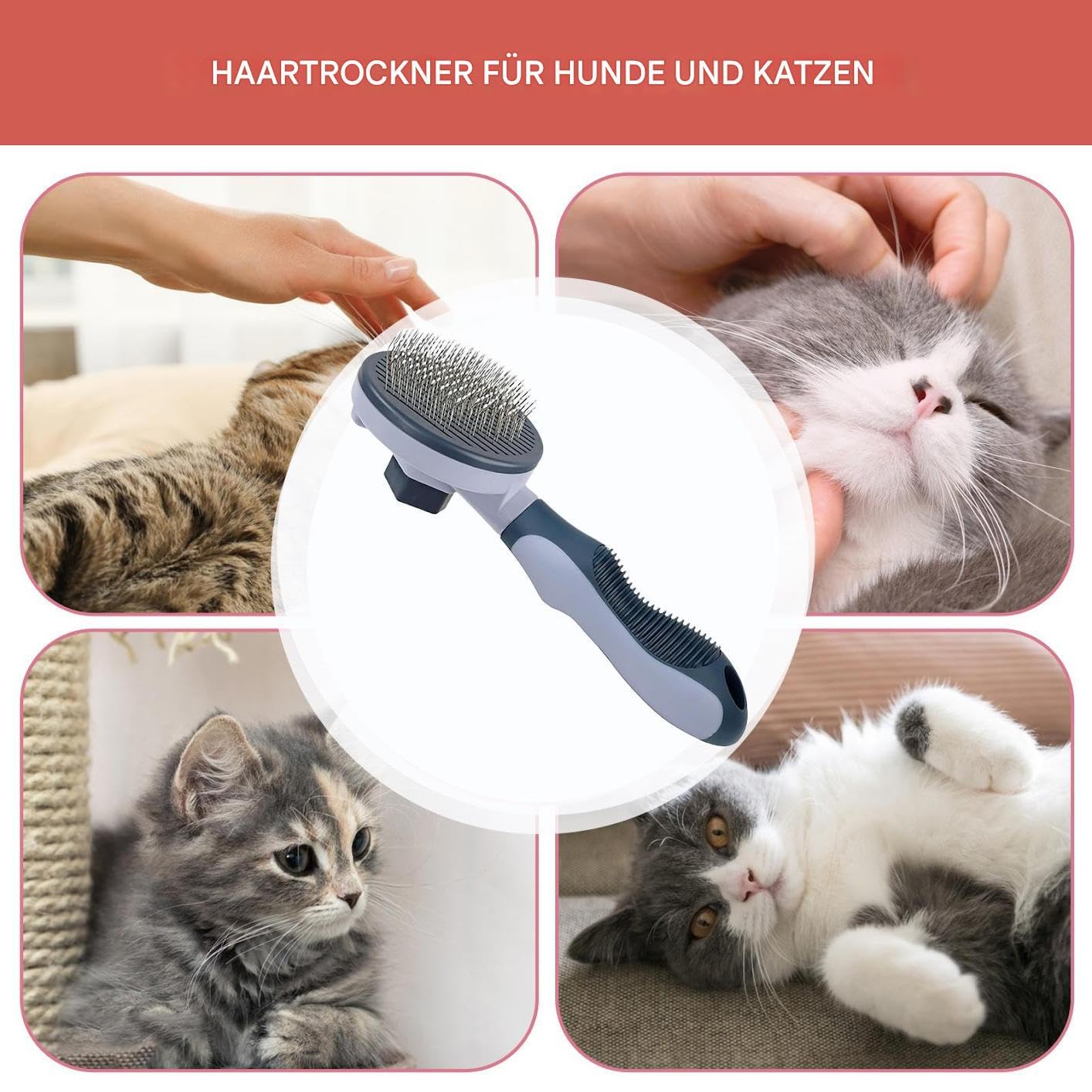 Bürste Für Hunde | Kamm Zum Entfernen Von Katzenfell Und Haaren | Werkzeug Zur Entfernung Von Hundehaaren | Für Baden, Duschen, Mittelgroße Und Große