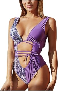 OIUHJN Swimsuit Women's Dye Swimwear Print Hollow One Piece Sexy Swimsuits Swimsuits Swimwear Swimwear