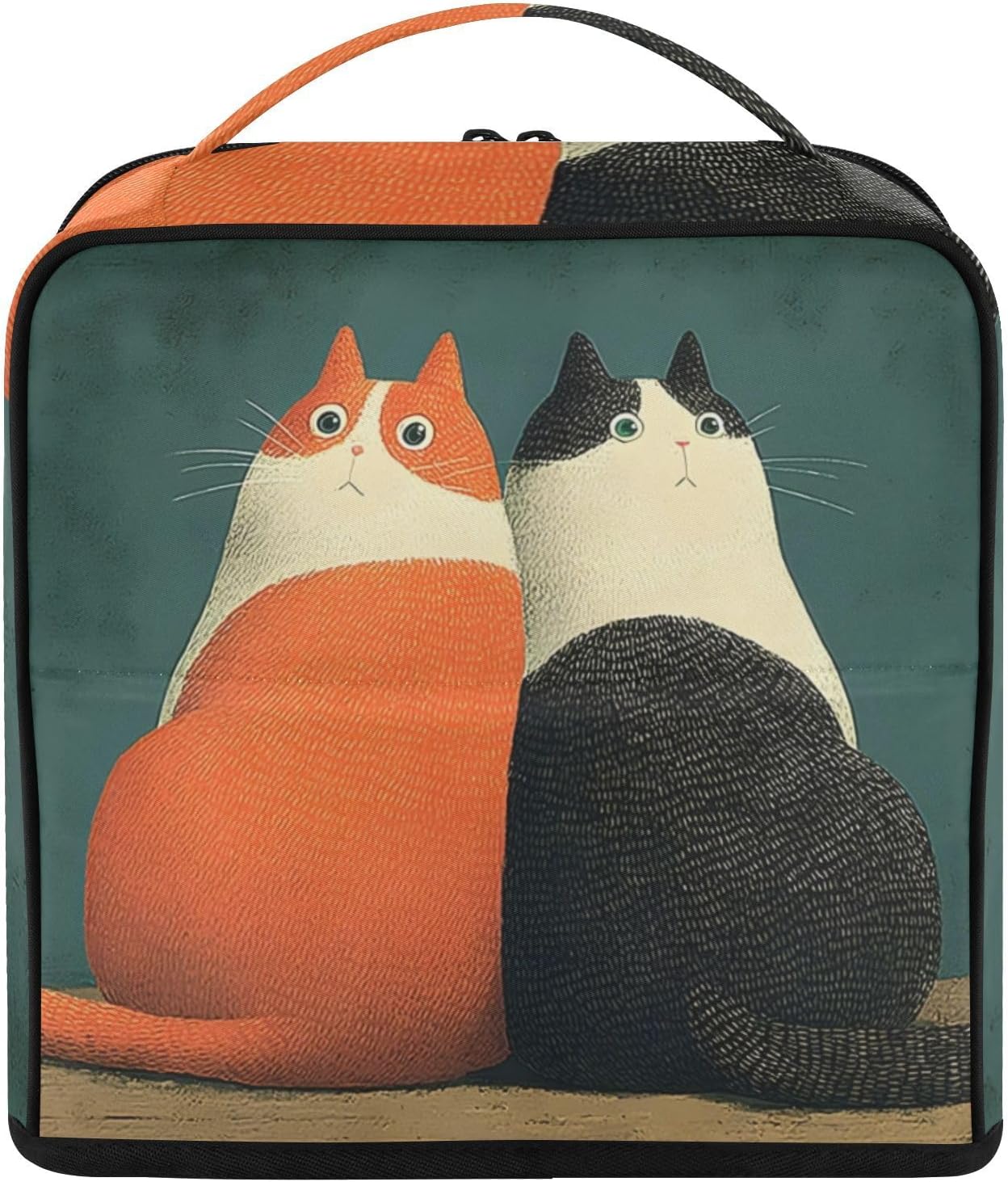 Cat Funny Orage Standing Makeup Bag Travel Case Organizer