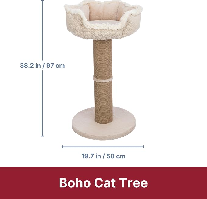Árbol para gatos Trixie Boho 38.2 pulg con poste rascador y cama removible miniatura 5