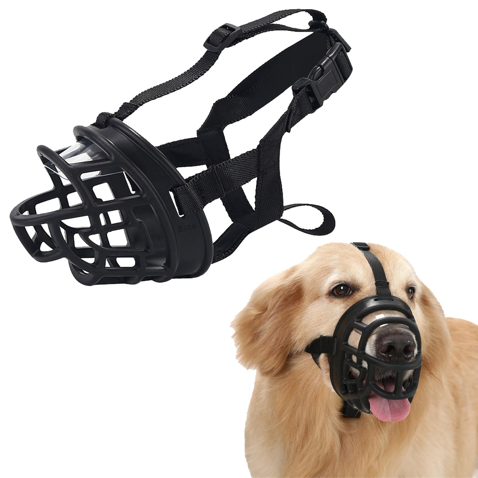 Museruola per Cani in TPE, Traspirante e Confortevole, Anti-Morso e Anti-Esche Tossiche, Adatta a Cani Piccoli, Medi e Grandi per Passeggiate, Addestramento e Visite Veterinarie(1#)