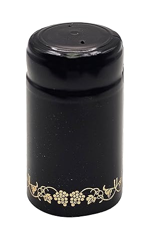 Negro con uvas doradas PVC Shrink Capsules-500 Count