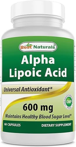 Best Naturals Ácido alfa lipoico 600 mg 60 cápsulas - ALA Potente antioxidante (60 unidades (paquete de 1))