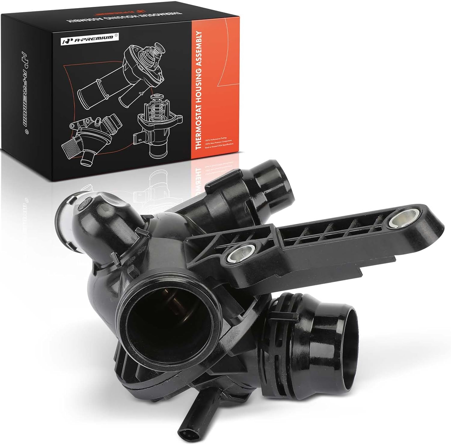 A-Premium Engine Coolant Thermostat Housing Assembly Compatible with BMW 118i 2012-2022, 120i 2005-2021, 320i 1977-1983 1992-1995 2001-2005 2012-2018 2020-2022, 320i xDrive 2013-2018