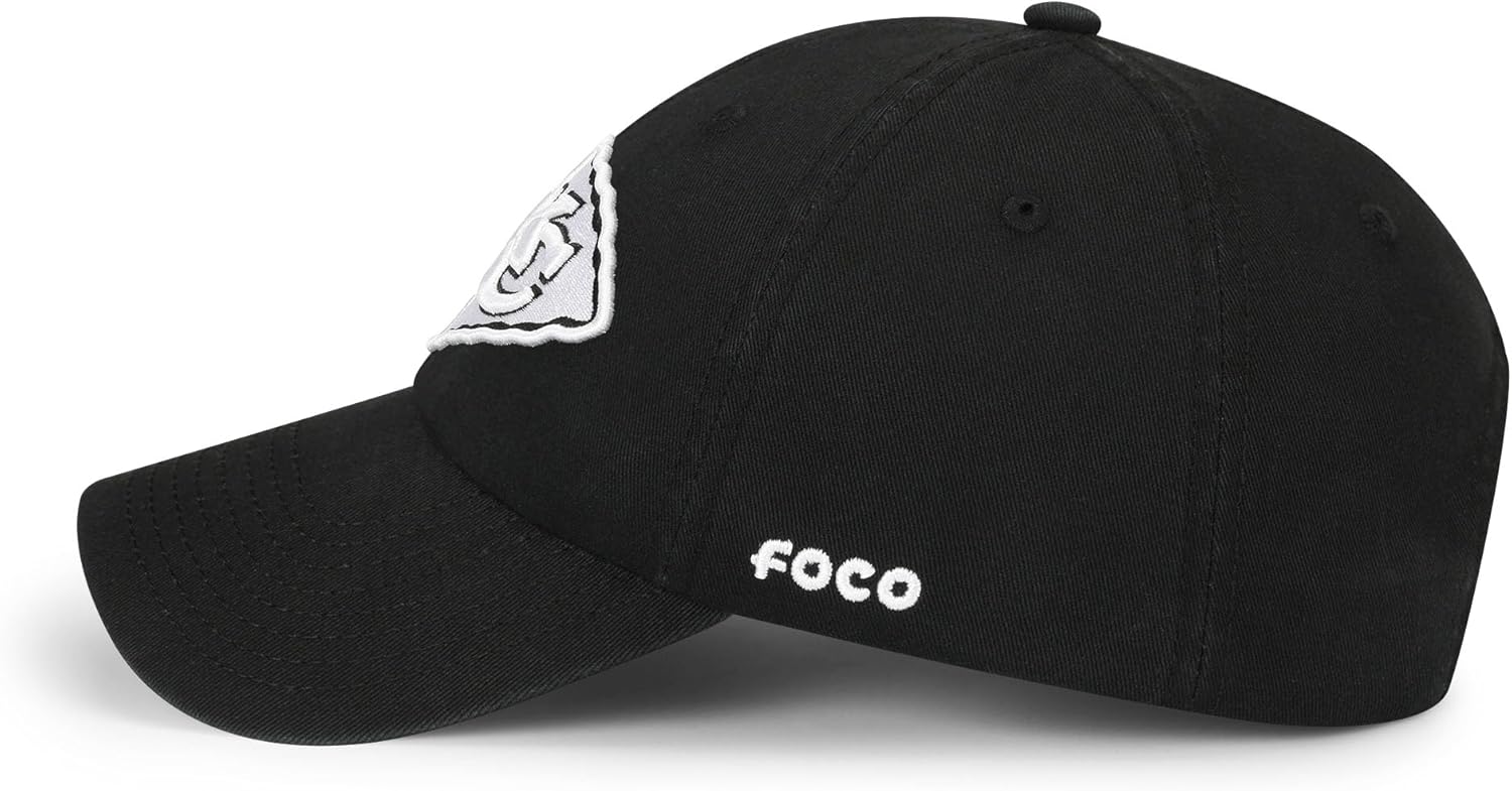 FOCO NFL Mens NFL Team Logo Black & White Casual Hat Caps