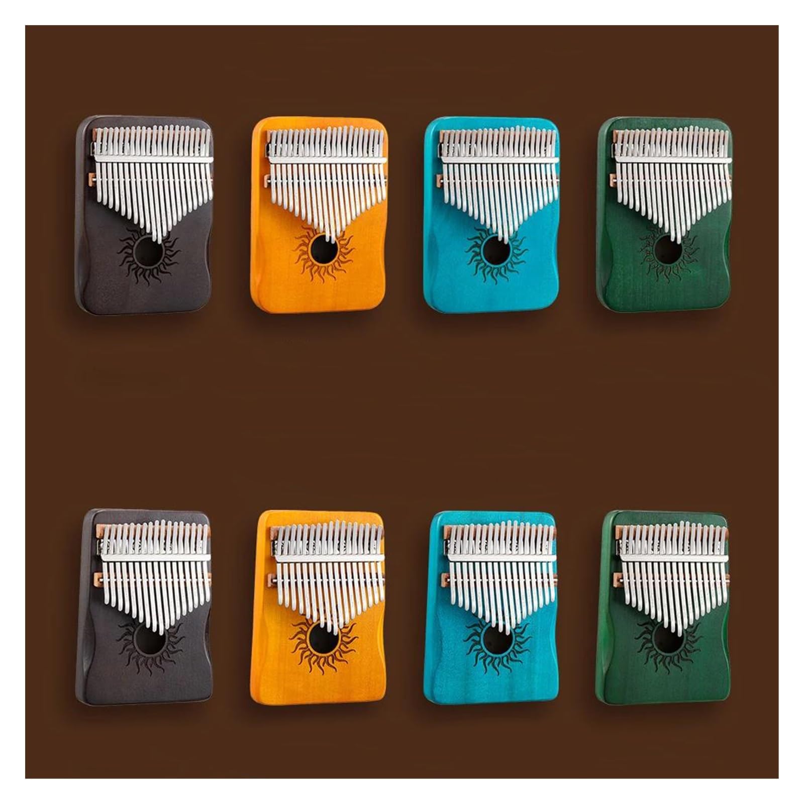 Kalimba Profesional De Arce De 17 O 21 Teclas Para Principiantes Instrumentos Musicales Kalimba(Yellow 17 key)