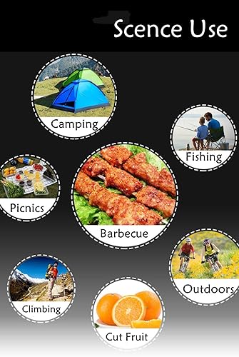 Miniatura 7 de Cuchillo de bolsillo plegable, hoja de acero inoxidable 8cr13mov, mango de aluminio ligero, bloqueo de forro de seguridad, clip para cinturón,