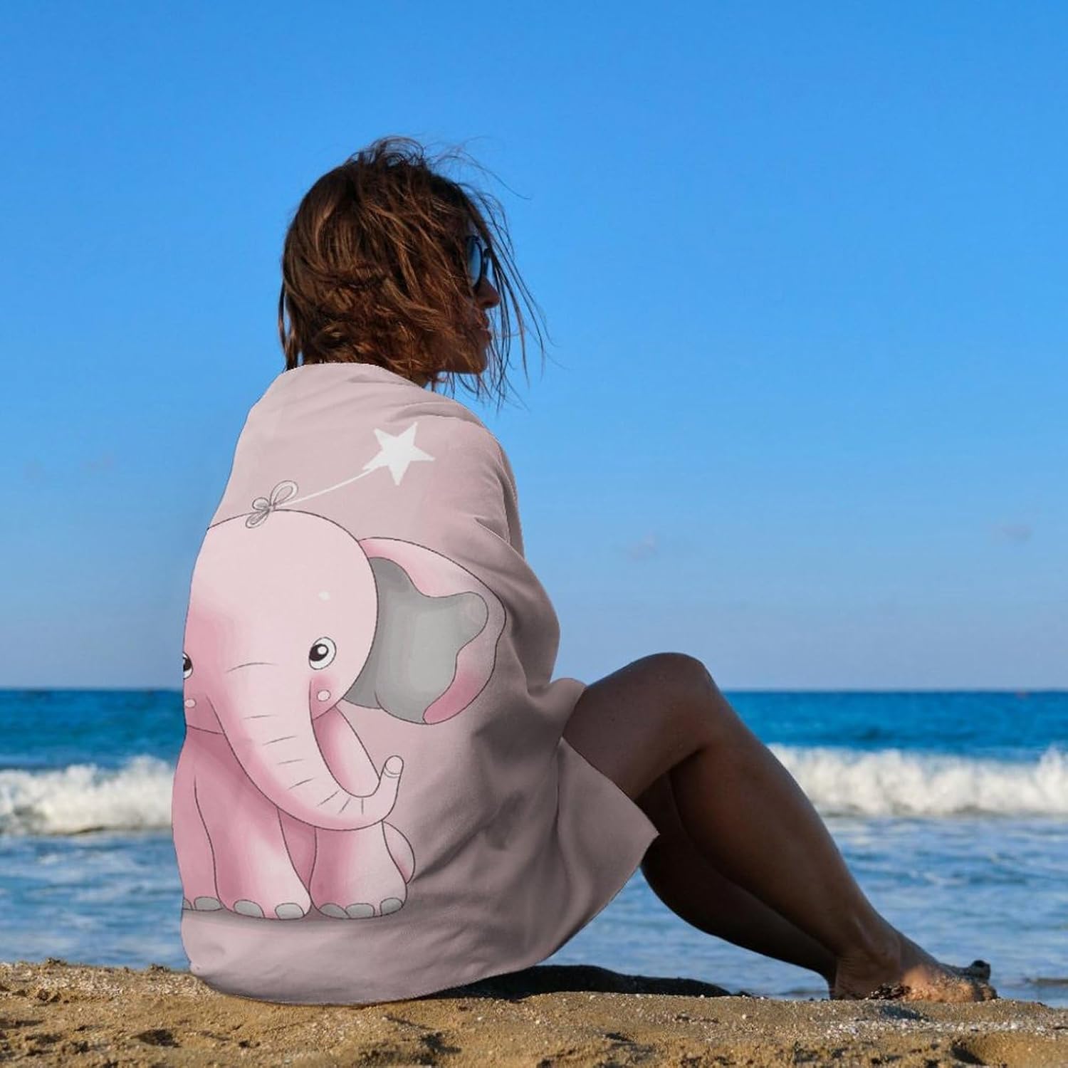 Swimming Towel, Elephant Printed Fashion Towel,Portable Towel,Durable Towel
