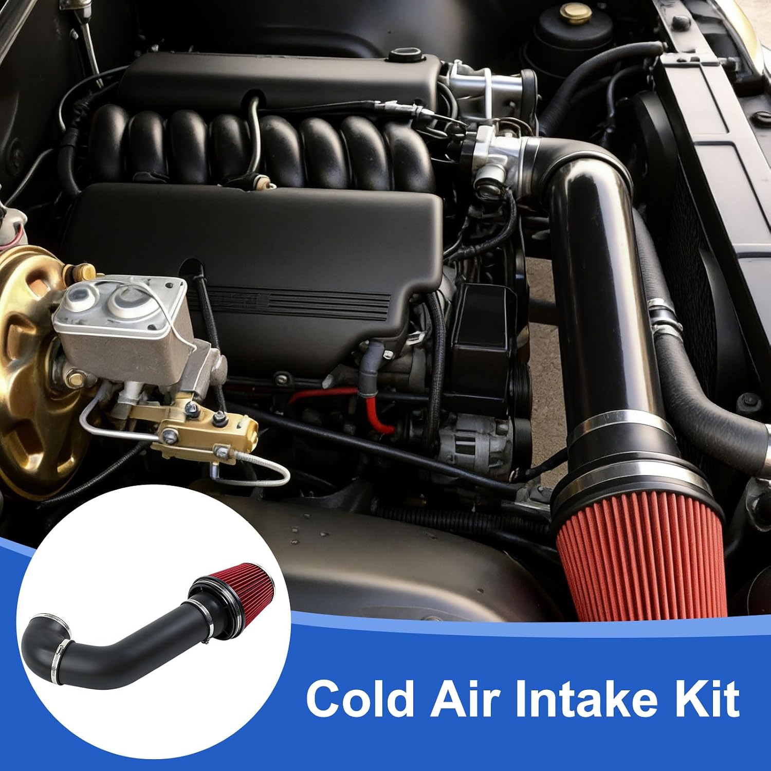 4" Cold Air Intake Kit For LSX LS1 LS2 LS3 LQ4 LQ9 LY6 Engines