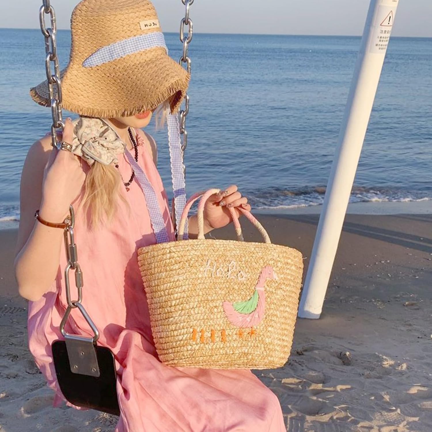Clutch Purses for Women, Straw Beach Bag, Rattan Handbag for Vacation, Travel, Daily(Style 311)
