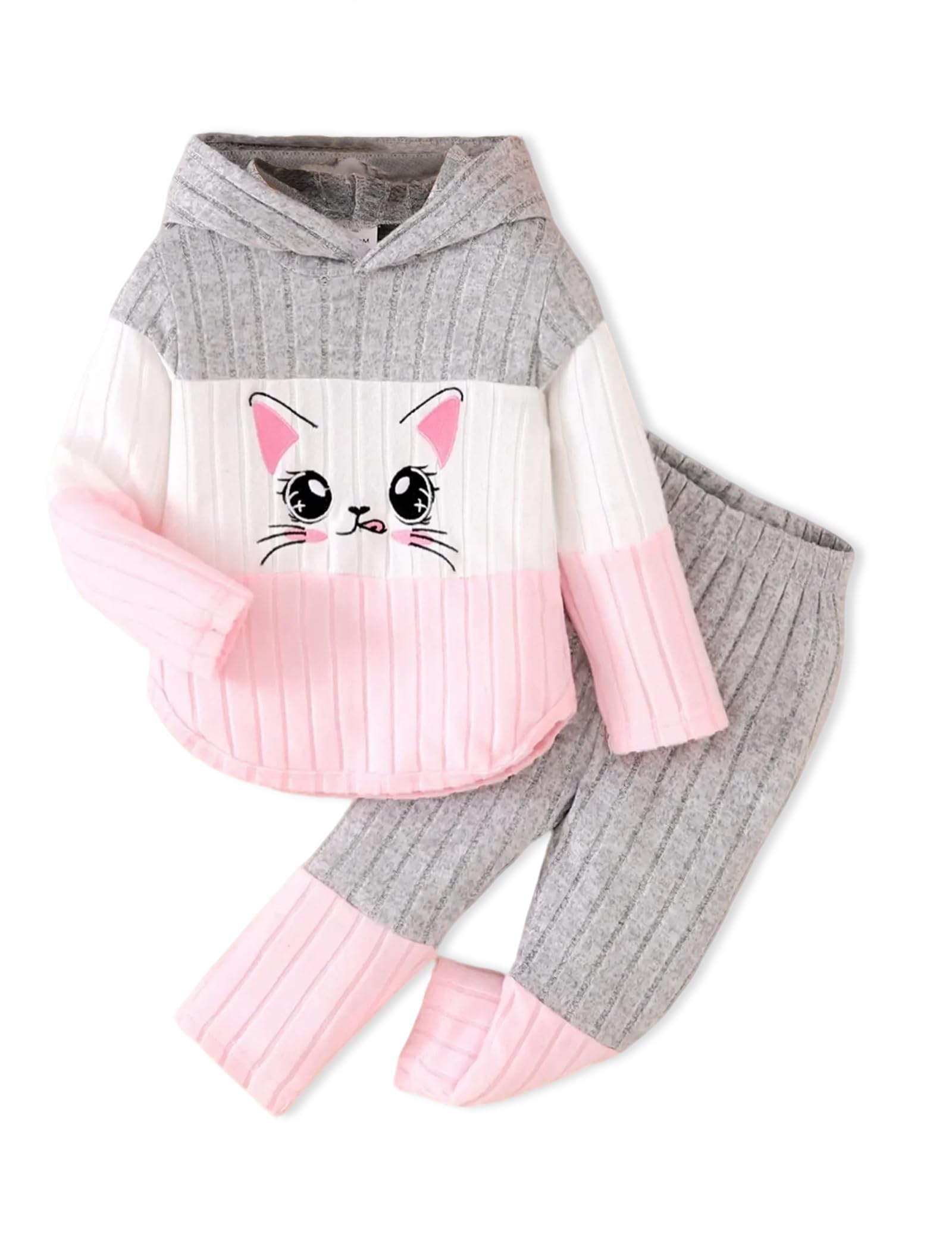 Toddler Baby Girl Clothes Fall Winter Outfits Long Sleeves Hoodie Top Sweatpants Set Sweatsuit 2Pcs