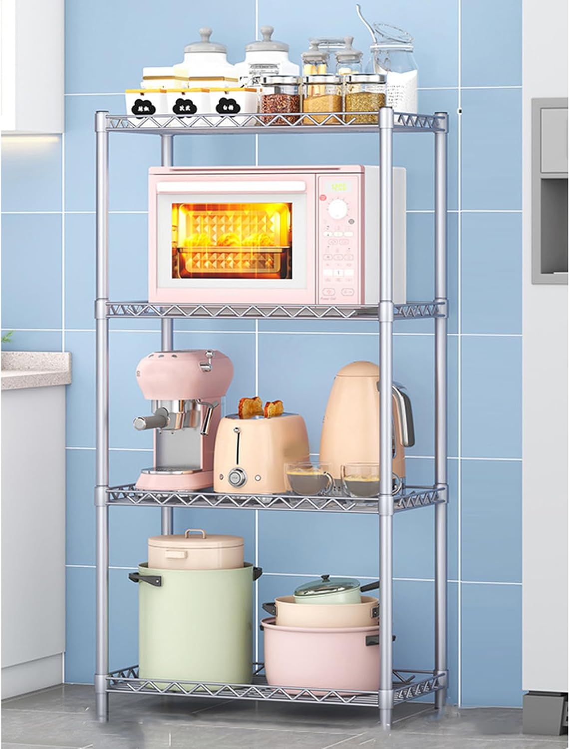 ❤科学的構造に基づいた設計で地震にも強く安心安全♪❤高耐荷重30kg❣レンジ台 ❤科学的構造に基づいた設計で地震にも強く安心安全♪❤高耐荷重30kg