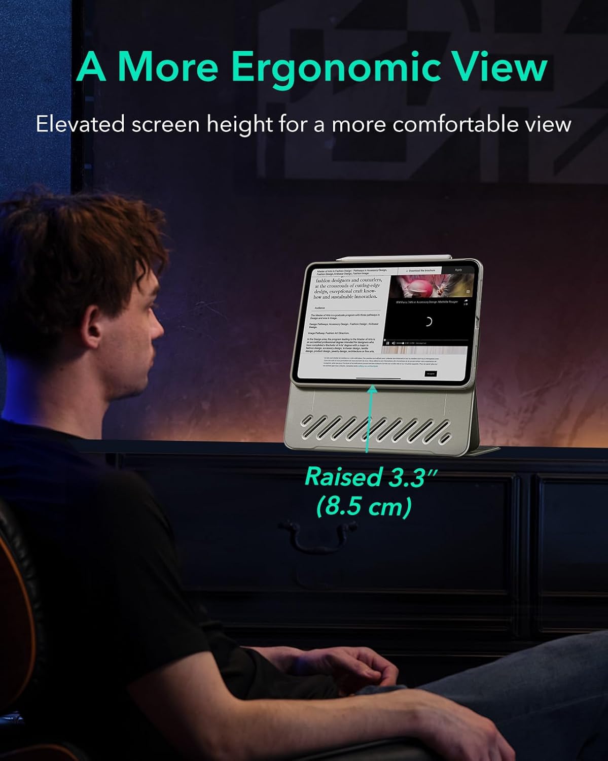 ESR for iPad A16 Case, iPad 11th/10th Generation Case (2025/2022), Removable Magnetic Cover, Adjustable Portrait/Landscape Stand with Raised Screen View, 9 Standing Angles, Titanium