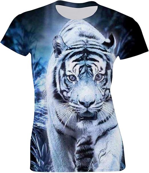 White Tiger Casual Womens Teen Adults Comfortable