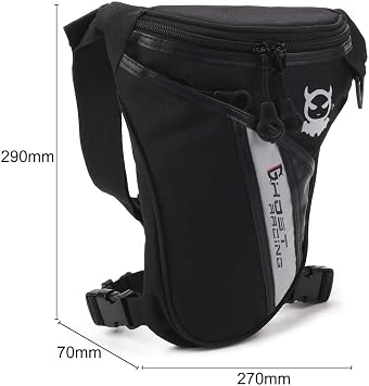 yeesport Drop Leg Bag Outdoor Thigh Bag Motorcycle Bike Bag Multifunctional Tactical Thigh Pack Hiking Travel Fishing Drop Leg Pack Military Waist Leg Bag,Black,S