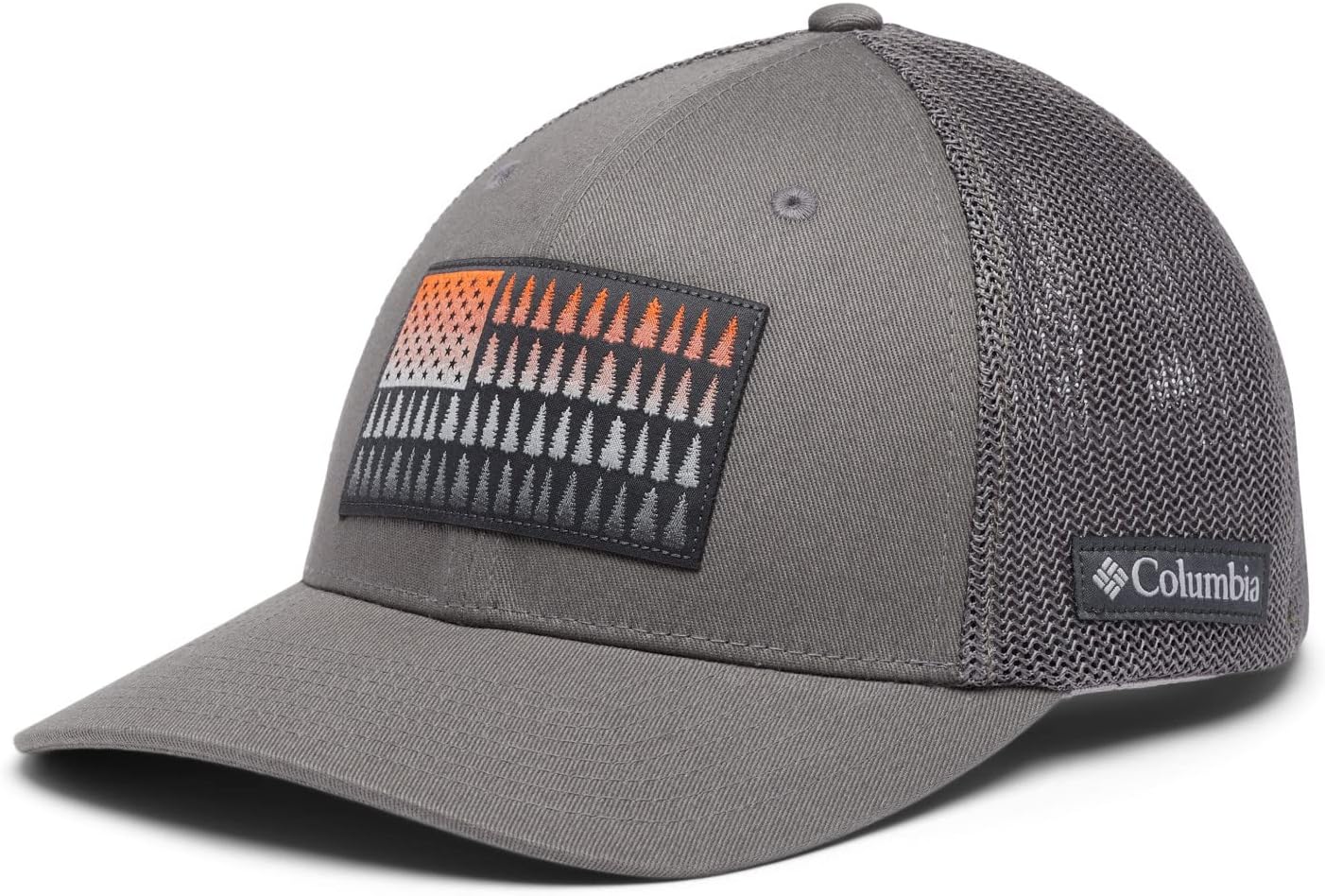 Columbia Unisex Tree Flag Mesh Ball Cap - Low, Titanium, Large/X-Large