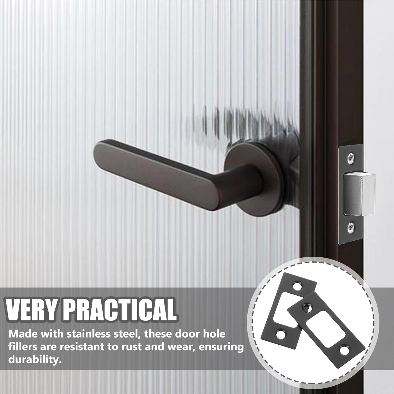 Deadbolt Strike Plate 20pcs Lock Door Strike Plate Filler Buckle Deadbolt Strike Plate Stainless Steel Door Reinforcement Black Hardware Accessories