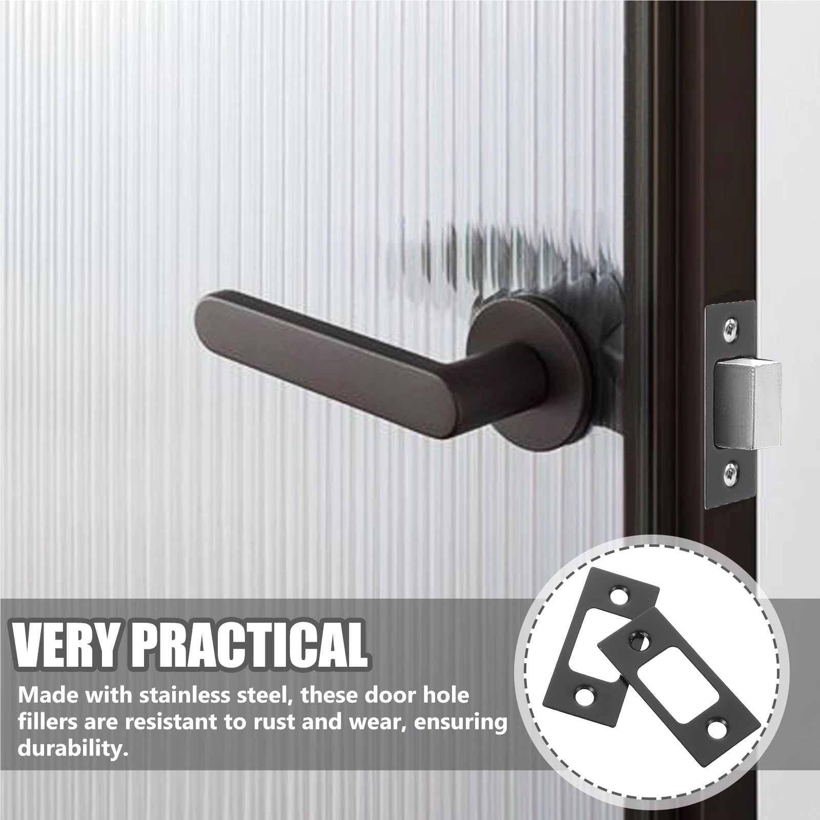 Lot de 20 gâches de porte en acier inoxydable noir