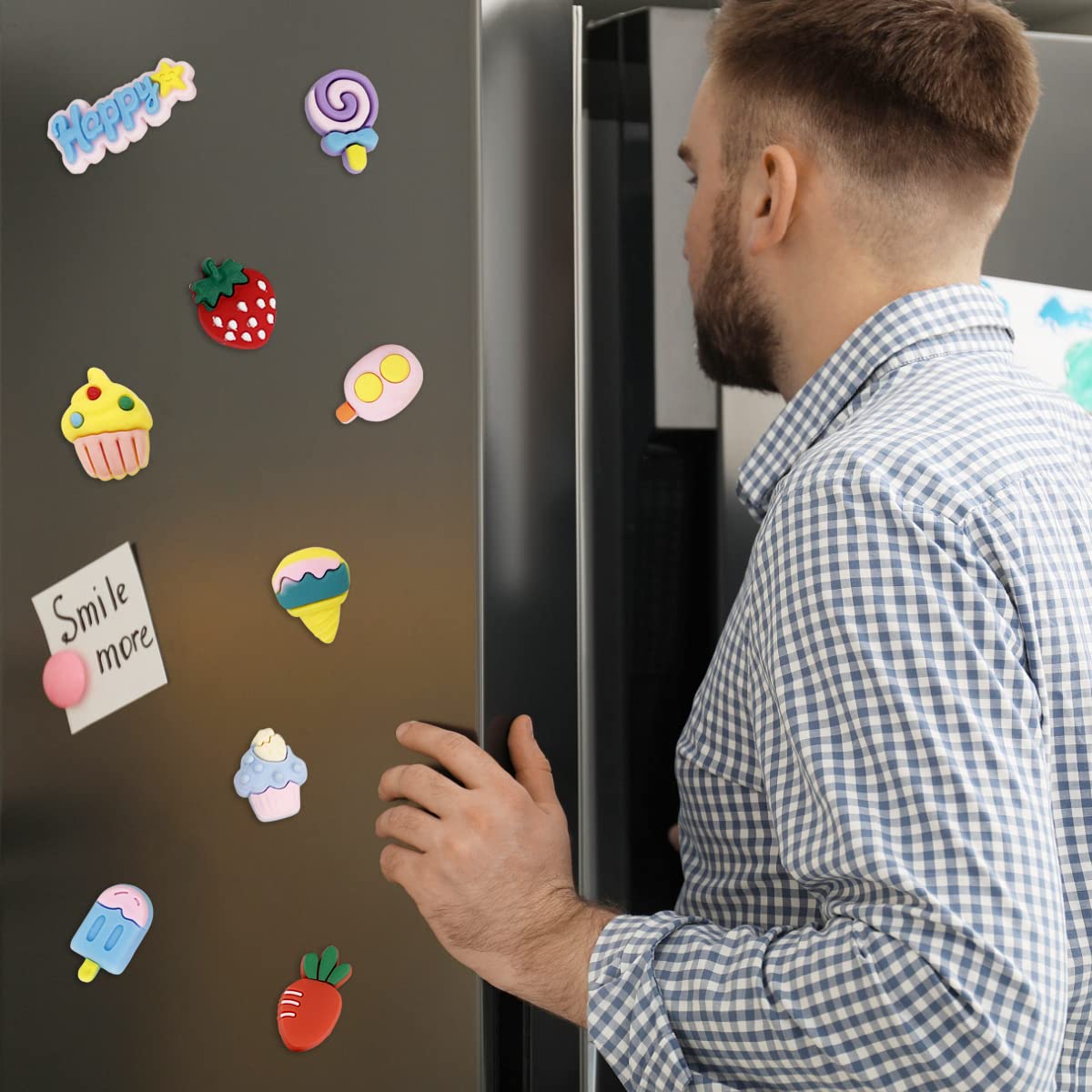 30 Pieces Refrigerator Magnets — 3D Cartoon Fridge Decoration for Water Bottle, Locker, Cabinet, Door, Fridge Magnets for Kids, Toddlers, Teens, and Adults