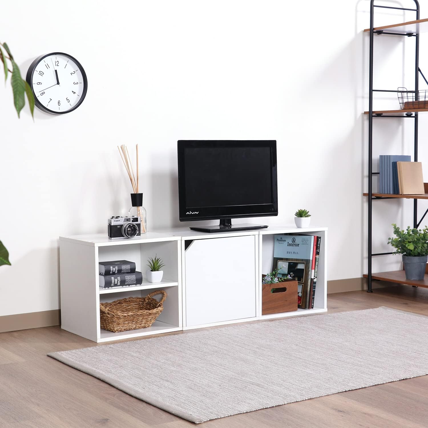 Fujiboeki 81901 Cube Box, Open Rack, Width 13.6 x Depth 11.6 x Height 13.6 inches (34.5 x 29.5 x 34.5 cm), White, Storage, Color Box, Free Combination